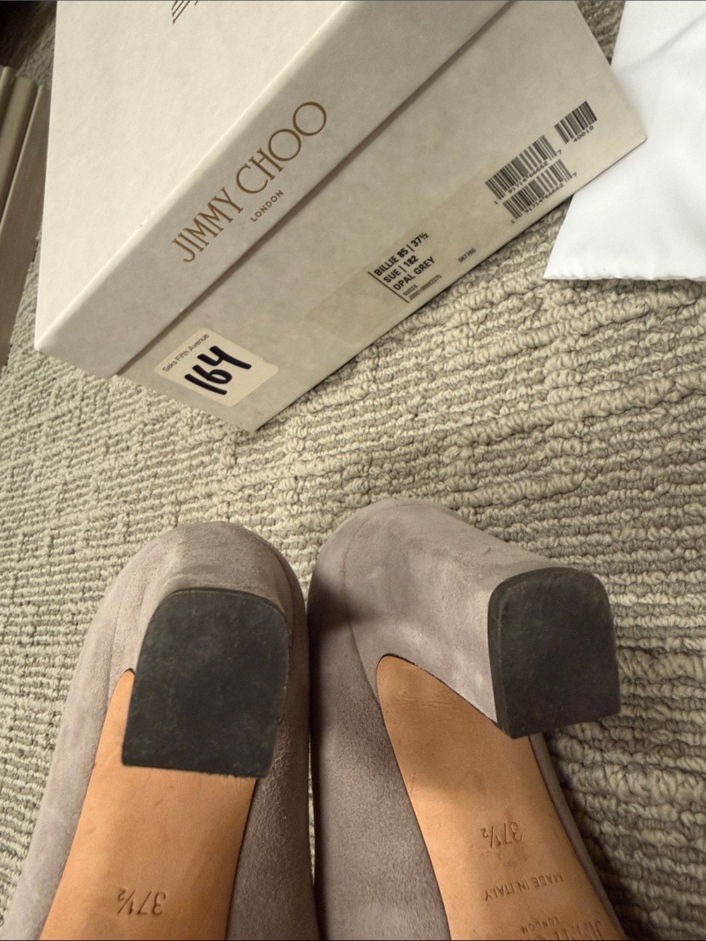 Jimmy Choo Taupe Suede Pumps - Picture 4 of 6